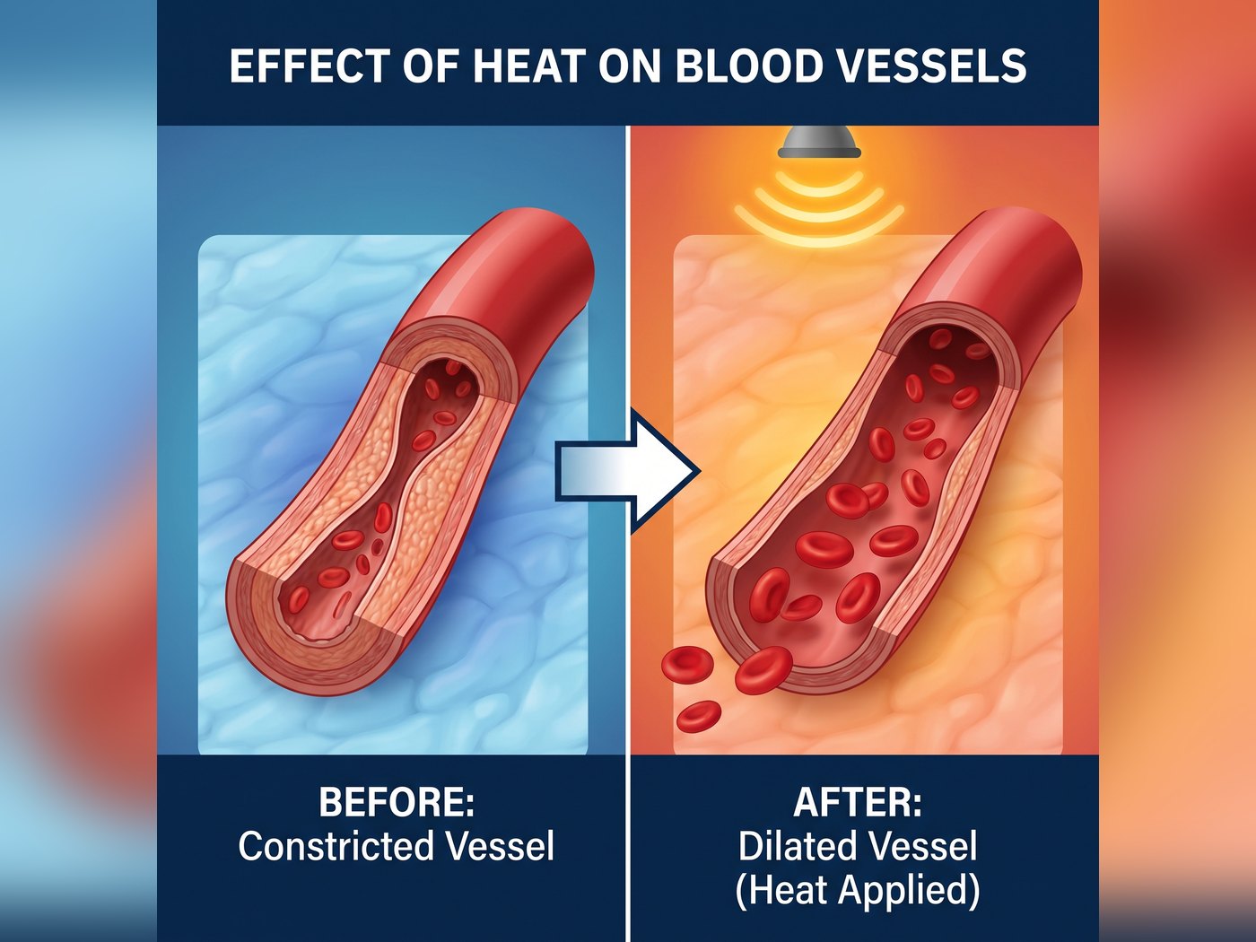 Heat opens the blood vessels