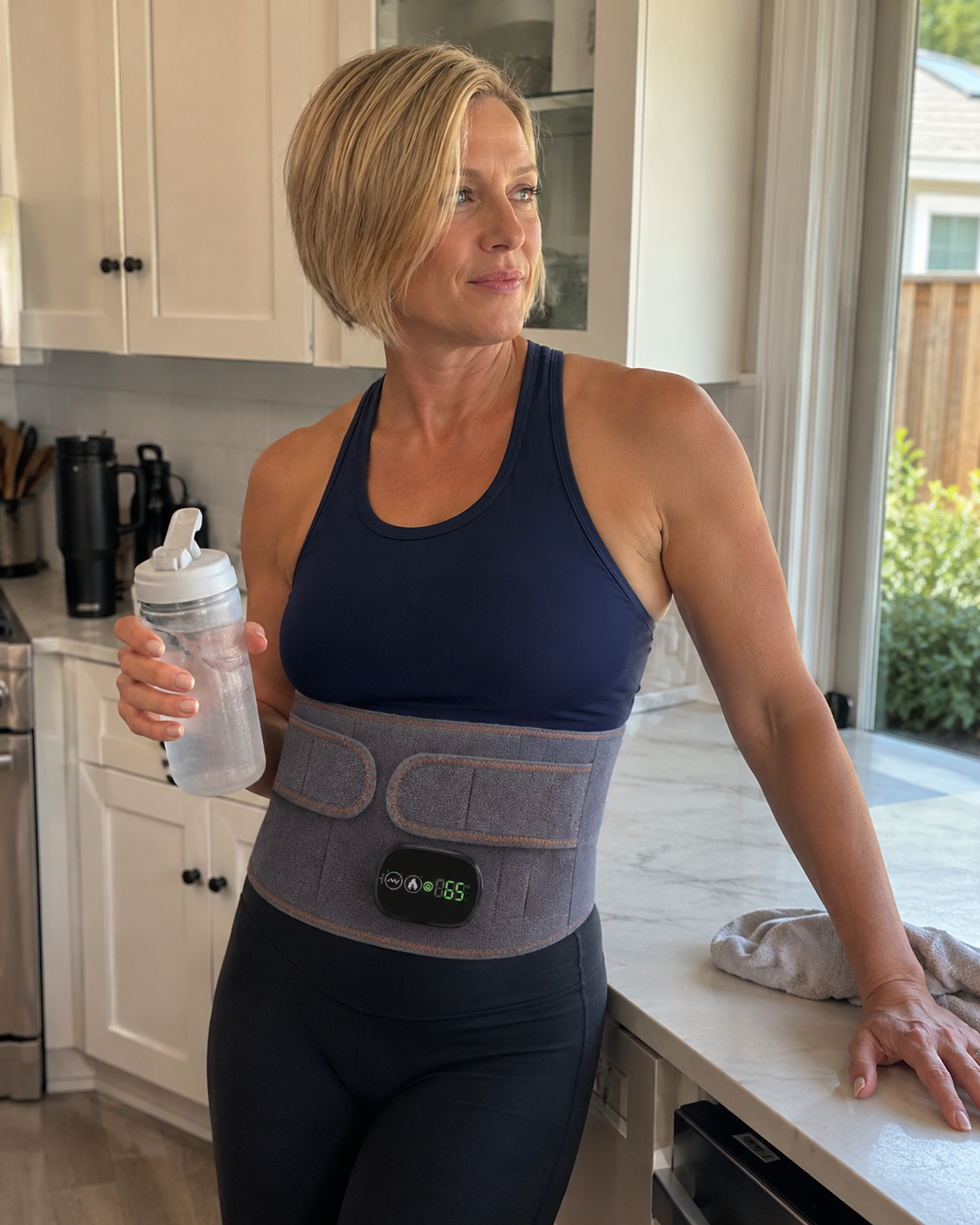 Sarah K. wearing the Kavora relief belt