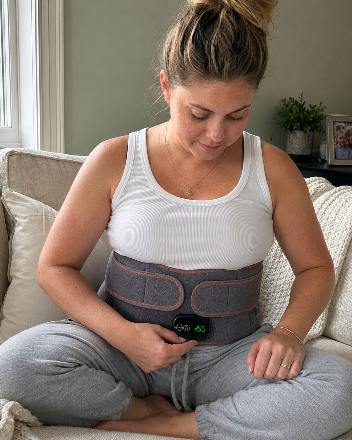 Erin M. wearing the Kavora relief belt