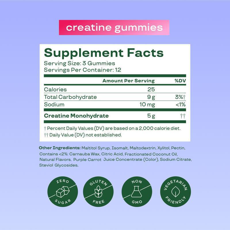 Creatine Gummies Berry Flavored 36 Capsules